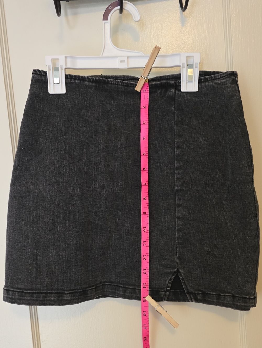 wild fable Black Denim Mini Skirt with Front Notch